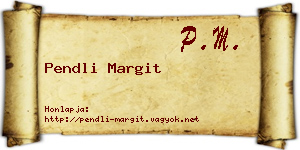 Pendli Margit névjegykártya